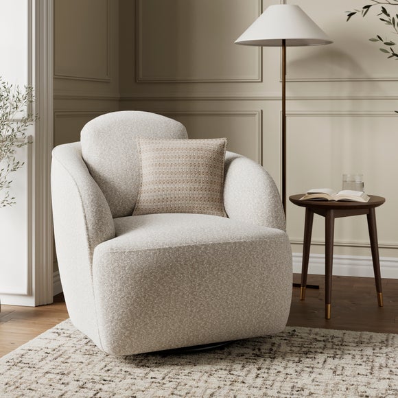 Wren Two Tone Boucle Swivel Chair - image 1