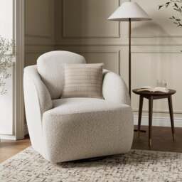 Wren Two Tone Boucle Swivel Chair - thumbnail 1