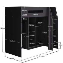 Flair Summit Gaming High Sleeper Bed Frame - thumbnail 6