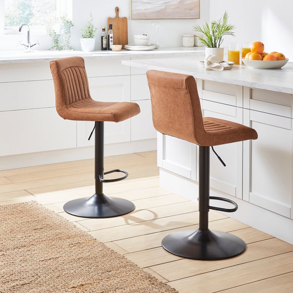 Felix Counter Adjustable Height Swivel Bar Stool, Faux Leather - image 1