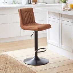 Felix Counter Adjustable Height Swivel Bar Stool, Faux Leather - thumbnail 2