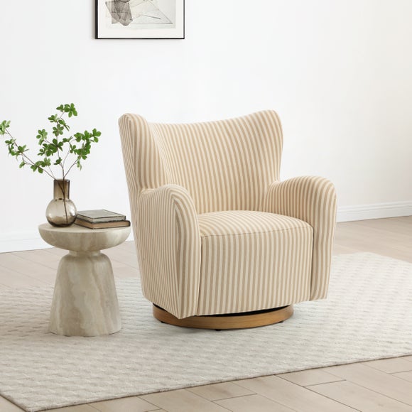 Theo Linford Stripe Swivel Armchair - image 1