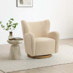 Theo Linford Stripe Swivel Armchair - thumbnail 1