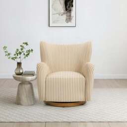 Theo Linford Stripe Swivel Armchair - thumbnail 2