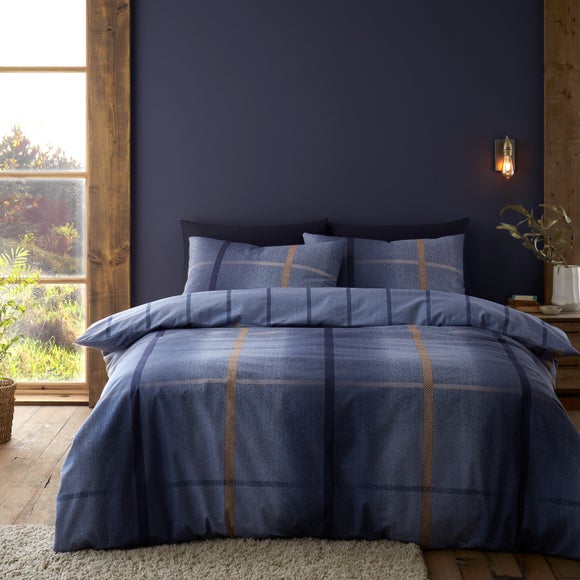 Catherine Lansfield Melrose Tweed 100% Brushed Cotton Duvet Cover & Pillowcase Set - image 1