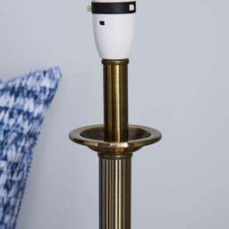 Fluted Candlestick Antique Brass Table Lamp Base - thumbnail 4