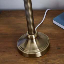Fluted Candlestick Antique Brass Table Lamp Base - thumbnail 3