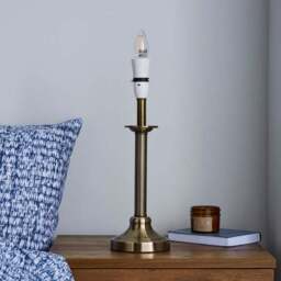 Fluted Candlestick Antique Brass Table Lamp Base - thumbnail 2