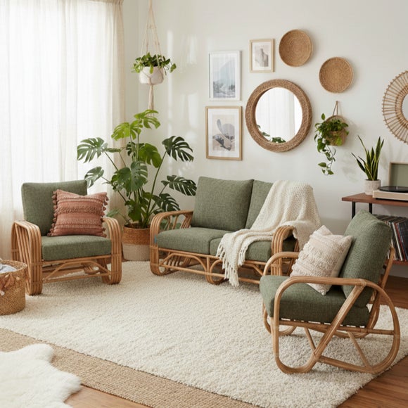 Desser Pretzel Rattan 2 Seater Sofa & 2 Chairs Set - image 1