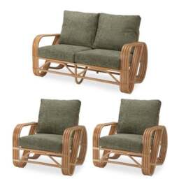 Desser Pretzel Rattan 2 Seater Sofa & 2 Chairs Set - thumbnail 2