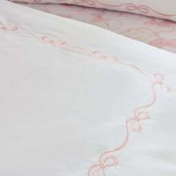 Catherine Lansfield Bow Embroidery Polycotton Duvet Cover & Pillowcase Set - thumbnail 4