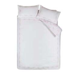 Catherine Lansfield Bow Embroidery Polycotton Duvet Cover & Pillowcase Set - thumbnail 5