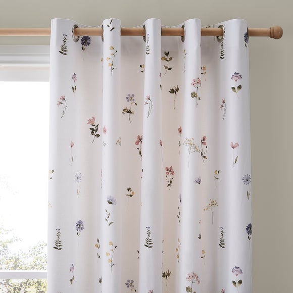 Pressed Floral Blackout Eyelet Curtains - image 1