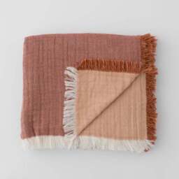 Reversible Muslin Cotton Throw Blanket - thumbnail 2