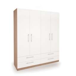 Hyde 4 Door 4 Drawer Wardrobe, White