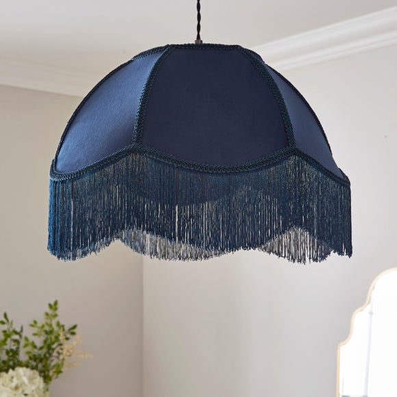Carmona Fringed Velvet Lamp Shade - image 1