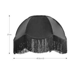 Carmona Fringed Velvet Lamp Shade - thumbnail 4