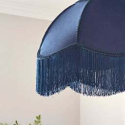 Carmona Fringed Velvet Lamp Shade - thumbnail 3