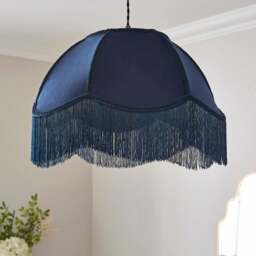 Carmona Fringed Velvet Lamp Shade - thumbnail 1