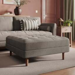 Max Multi Yarn Boucle Square Storage Footstool - thumbnail 1