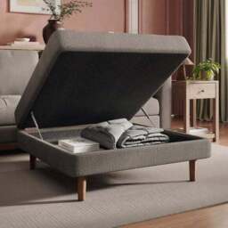 Max Multi Yarn Boucle Square Storage Footstool - thumbnail 2
