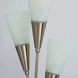 Marble Glass Satin Nickel Uplighter Floor Lamp - thumbnail 4
