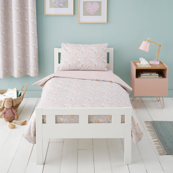 Ditsy Bunny Pink 100% Cotton Duvet Cover and Pillowcase Set - image 1
