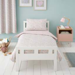 Ditsy Bunny Pink 100% Cotton Duvet Cover and Pillowcase Set - thumbnail 1