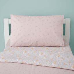 Ditsy Bunny Pink 100% Cotton Duvet Cover and Pillowcase Set - thumbnail 4
