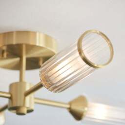Vogue Bailey Ribbed 4 Light Semi Flush Ceiling Light - thumbnail 3