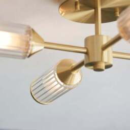 Vogue Bailey Ribbed 4 Light Semi Flush Ceiling Light - thumbnail 2
