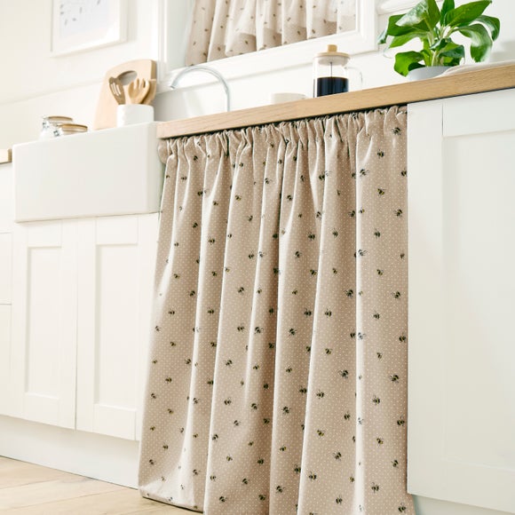 Bees Slot Top Unlined Undercounter Curtain - image 1