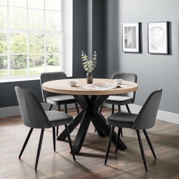 Berwick 4 Seater Round Dining Table, Black - image 1