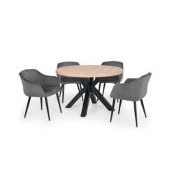 Berwick 4 Seater Round Dining Table, Black - thumbnail 6
