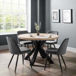 Berwick 4 Seater Round Dining Table, Black - thumbnail 1