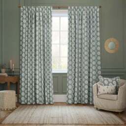 Sanderson Sessile Leaf Pencil Pleat Curtains - thumbnail 2