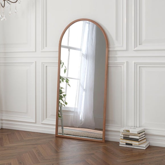 Yearn Solid Oak Arched Full Length Leaner Wall Mirror - image 1