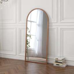 Yearn Solid Oak Arched Full Length Leaner Wall Mirror - thumbnail 1