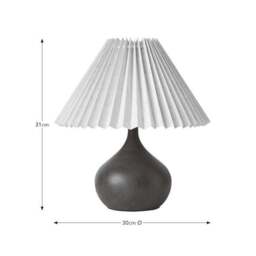 Mid Century Wooden Table Lamp with Pleated Shade - thumbnail 6