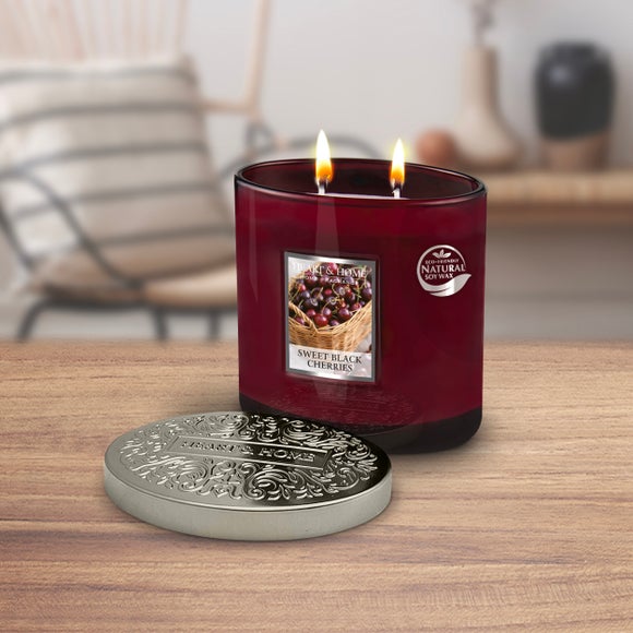 Heart and Home Ellipse Sweet Black Cherries Multi Wick Candle - image 1