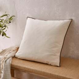 Embroidered Edge Cotton Square Cushion Cover - thumbnail 1