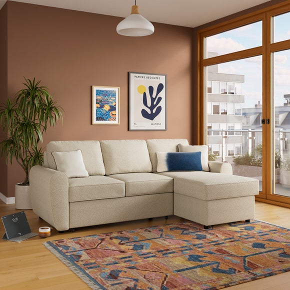 Layton Boucle Corner Trundle Storage Sofa Bed - image 1
