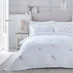 Dorma Ashmore Lavender 100% Cotton Duvet Cover and Pillowcase Set - thumbnail 1