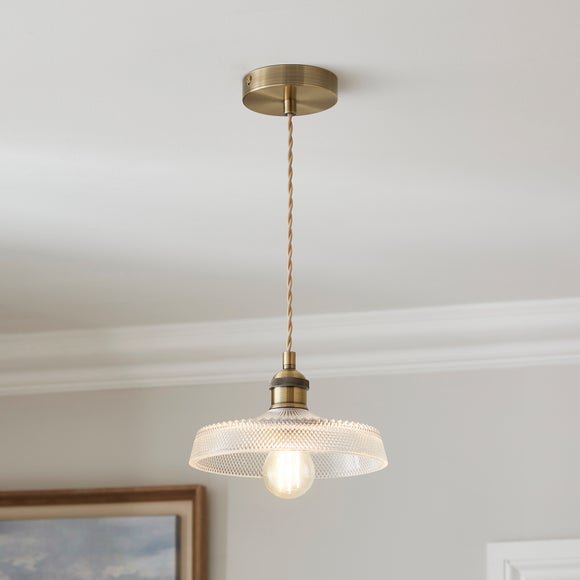 Churchgate Shilton Pressed Glass Adjustable Pendant Light - image 1