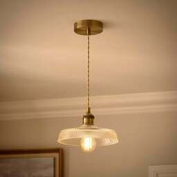 Churchgate Shilton Pressed Glass Adjustable Pendant Light - thumbnail 2