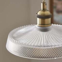 Churchgate Shilton Pressed Glass Adjustable Pendant Light - thumbnail 3