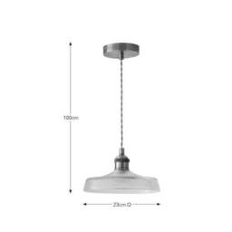 Churchgate Shilton Pressed Glass Adjustable Pendant Light - thumbnail 6