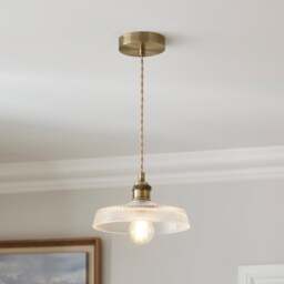 Churchgate Shilton Pressed Glass Adjustable Pendant Light - thumbnail 1