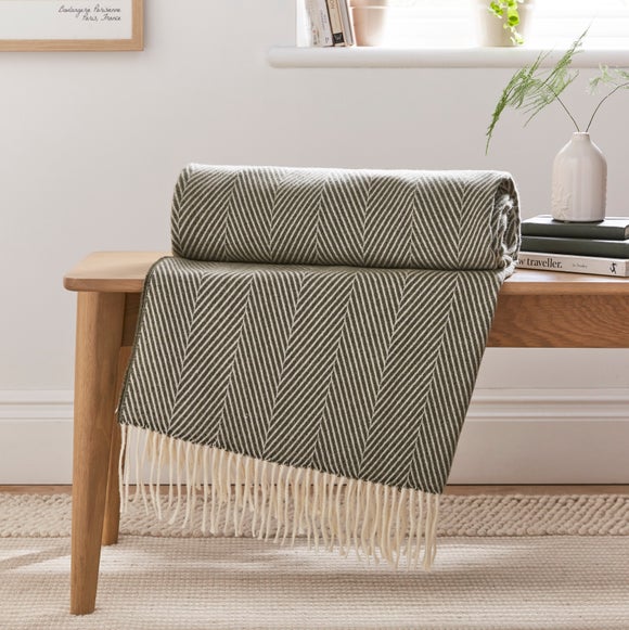 Foxton Herringbone Throw Blanket 130x180cm - image 1