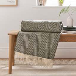 Foxton Herringbone Throw Blanket 130x180cm - thumbnail 1